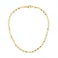 9K Yellow Gold 3.55MM Oval Link Necklace with Lobster Clasp 18 Inch