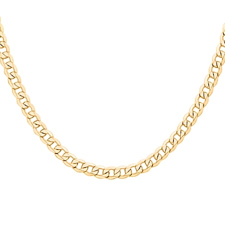 HATTON GARDEN MEGA CLOSEOUT DEAL - 9K Yellow Gold Curb Necklace (Size 24) with Lobster Clasp, Gold Wt. 19.33 Gms.