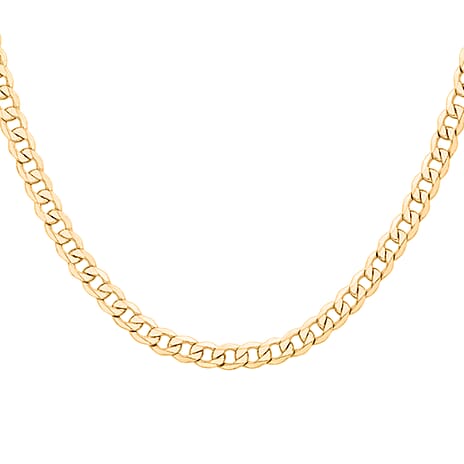 HATTON GARDEN MEGA CLOSEOUT DEAL - 9K Yellow Gold Curb Necklace (Size 24) with Lobster Clasp, Gold Wt. 19.33 Gms.