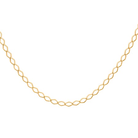 Italian Made 9K Yellow Gold 2.85MM Rhombus Necklace with Spring Ring Clasp 18 Inch