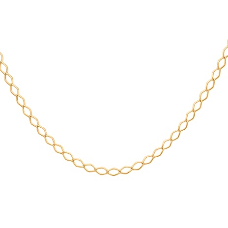 Italian Made 9K Yellow Gold Rhombus Necklace (Size - 18) with Spring Ring Clasp