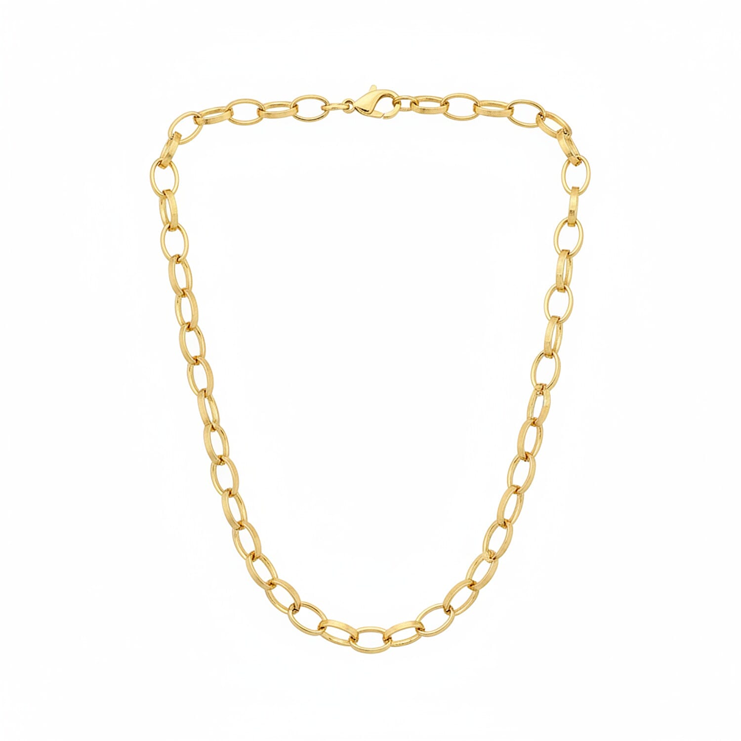 Close Out Deal- 9K Yellow Gold Oval Links Chain (Size 18) with Lobster Clasp, Gold Wt. 11.75 Gms.