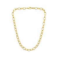 9K Yellow Gold 8MM Oval Links Chain with Lobster Clasp 18 Inch