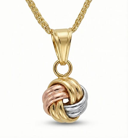 Designer Inspired - 9K Yellow Gold Double Knot Pendant