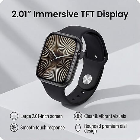 HW X PRO Smartwatch 2.01 inch TFT Display, IP67 Waterproof, Wireless Charging, Health Monitor, Bluetooth 5.2 for Men - Women