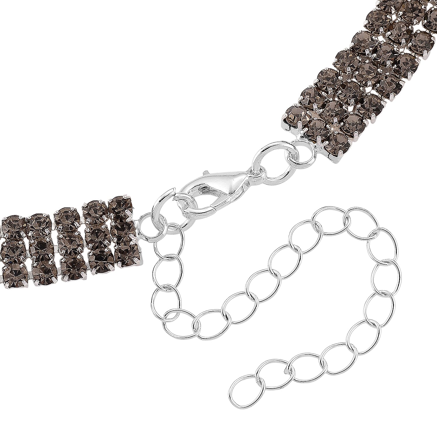 Grey Crystal Necklace (Size - 16-3)