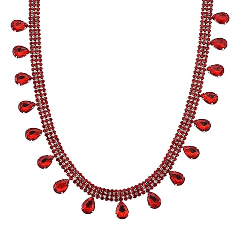 Red Crystal Necklace (Size - 16-3)