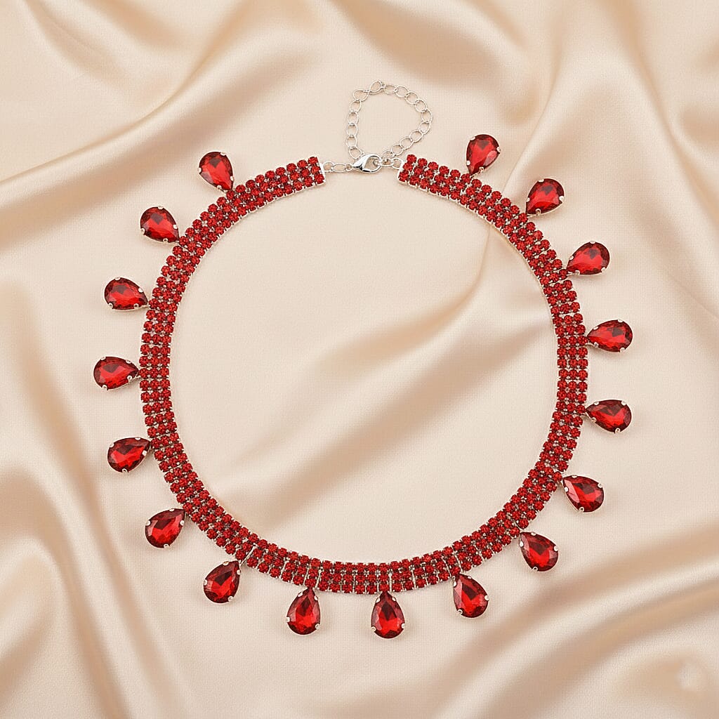 Red Crystal Necklace (Size - 16-3)