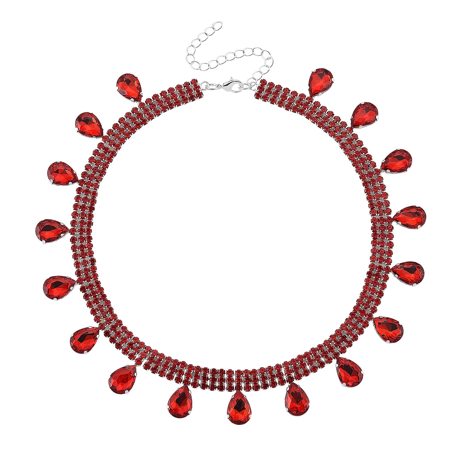 Red Crystal Necklace (Size - 16-3)