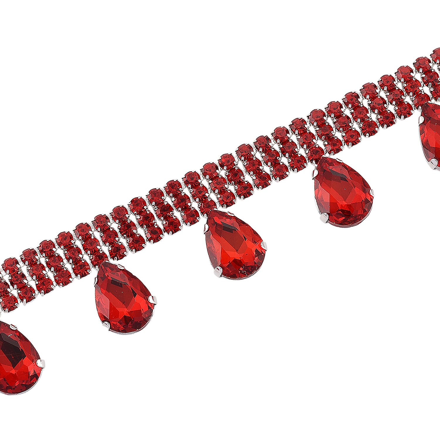 Red Crystal Necklace (Size - 16-3)