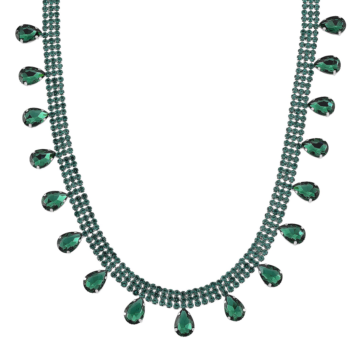 Green Crystal Necklace (Size - 16-3)