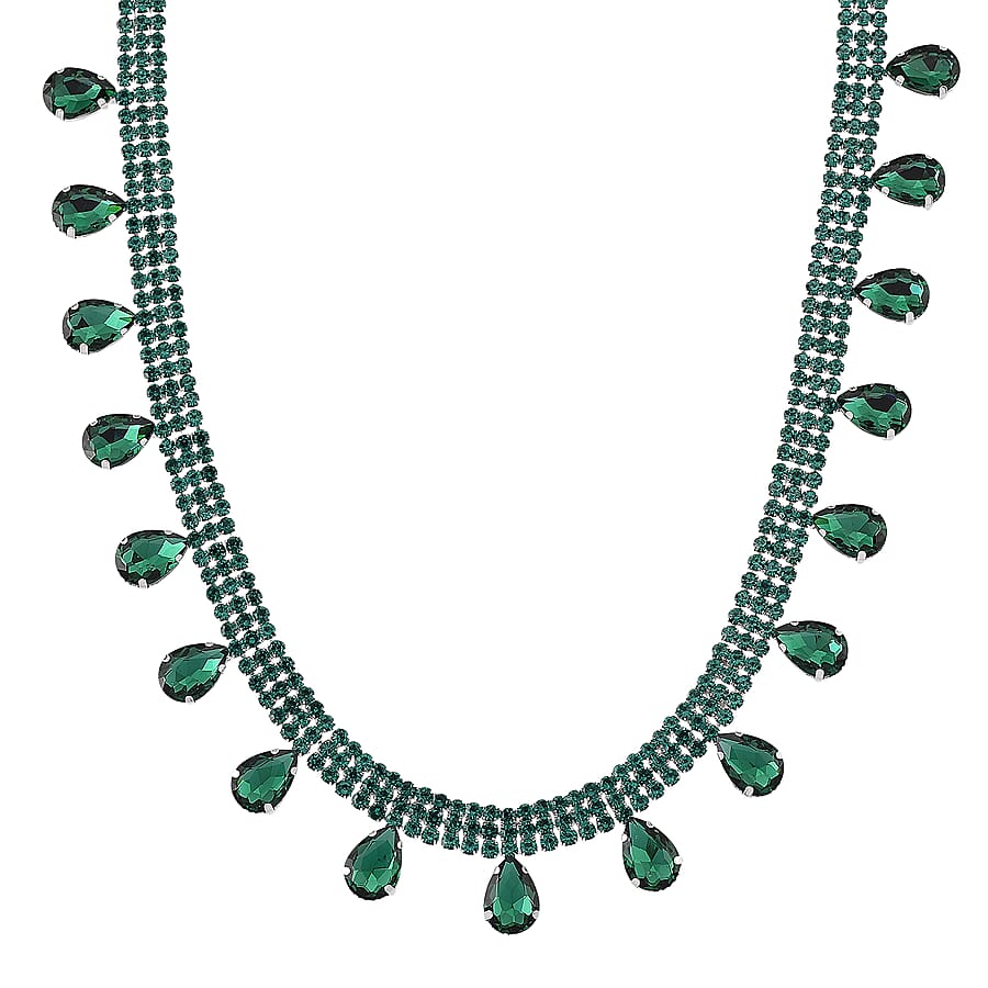 Green Crystal Necklace (Size - 16-3)