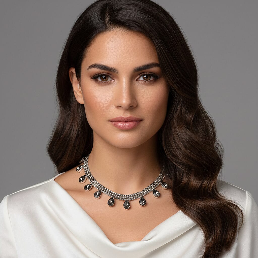 Green Crystal Necklace (Size - 16-3)