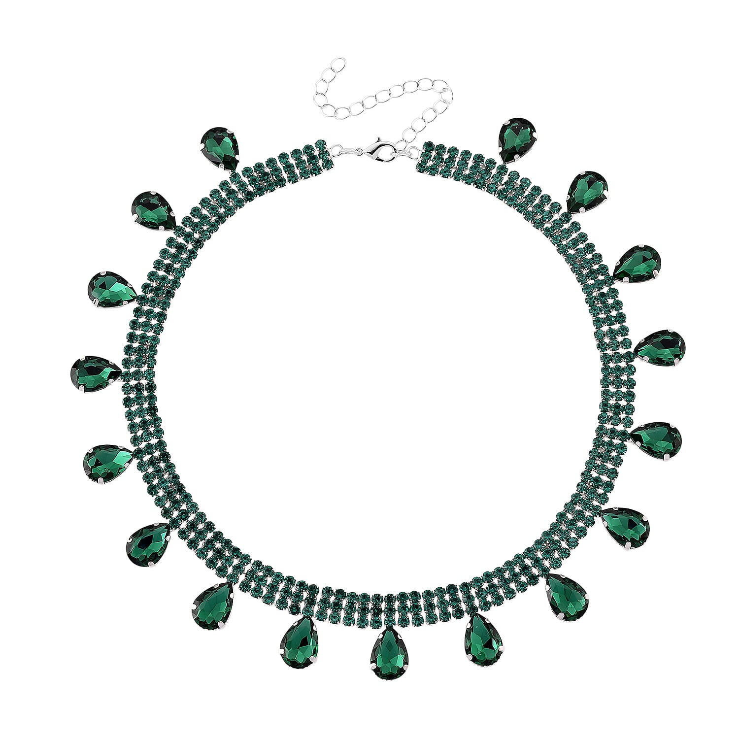 Green Crystal Necklace (Size - 16-3)