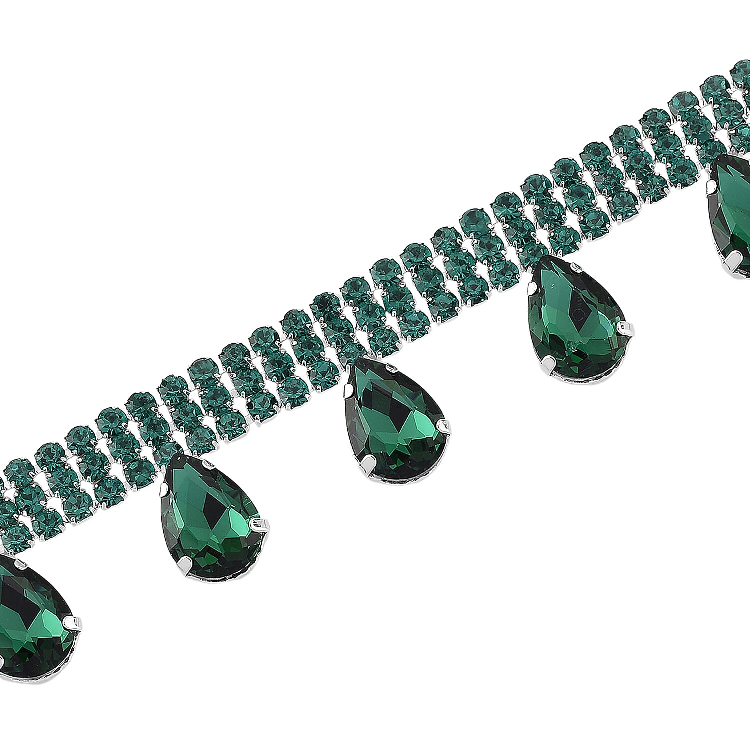 Green Crystal Necklace (Size - 16-3)