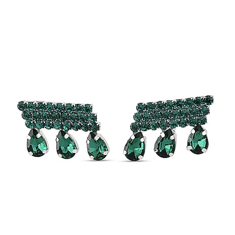 Green Crystal Earring with Push Back