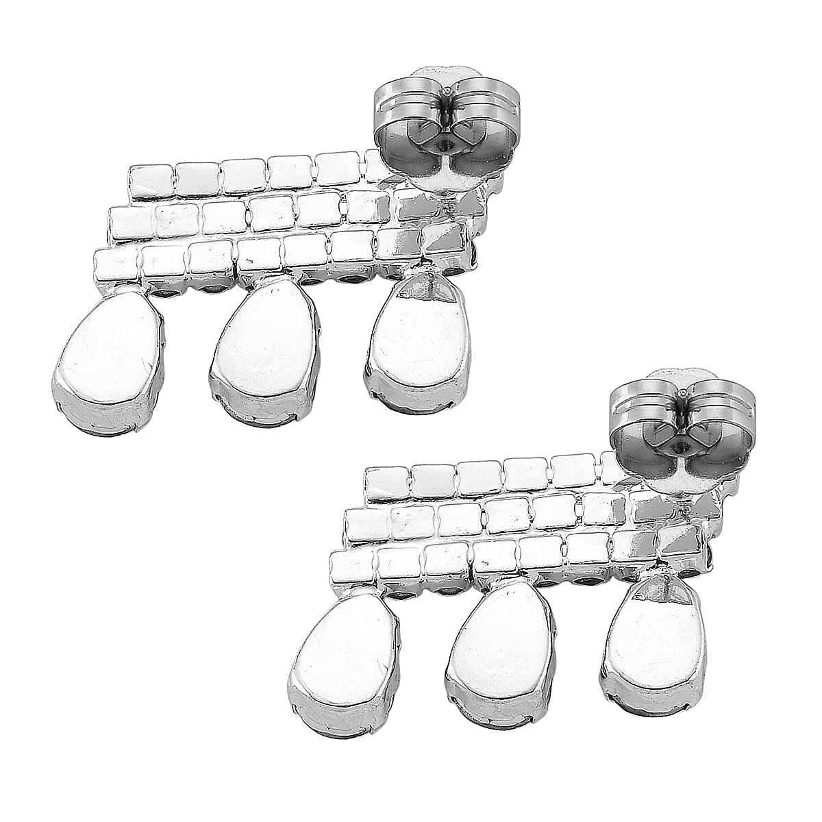 Green Crystal Earring with Push Back