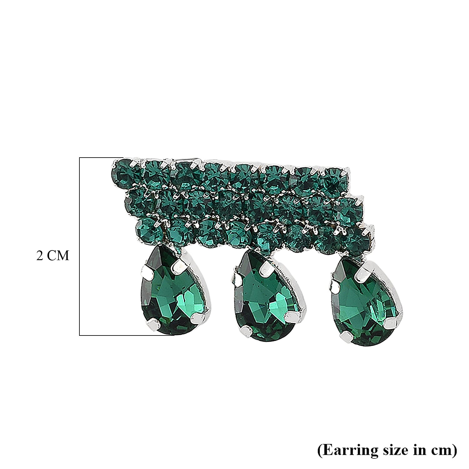 Green Crystal Earring with Push Back