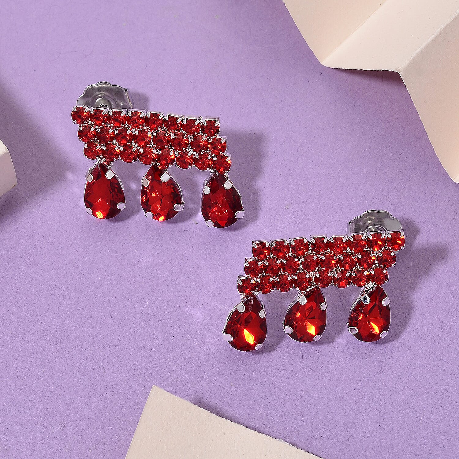Australian Magic Red Crystal Earring with Push Back