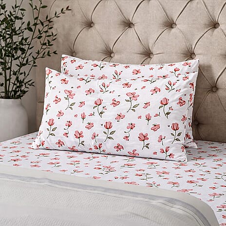 Hush Haven Printed Duvet Cover (Size 225x1 cm) - Orange