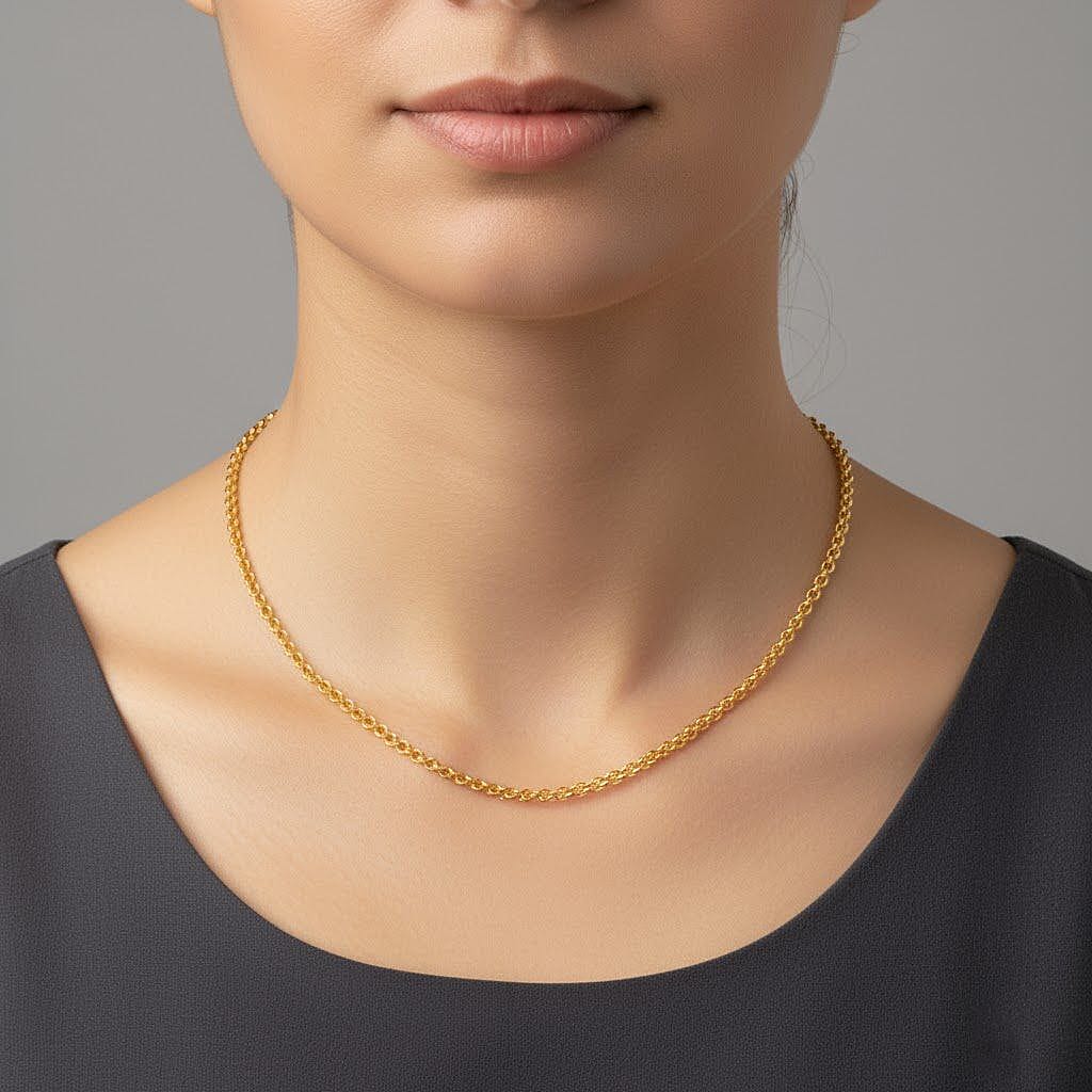 Black Friday Doorbuster Deal - 23K Yellow Gold (95.8 % Purity) Belcher Necklace (Size-19 ) Gold Wt. 7.60 Gms.