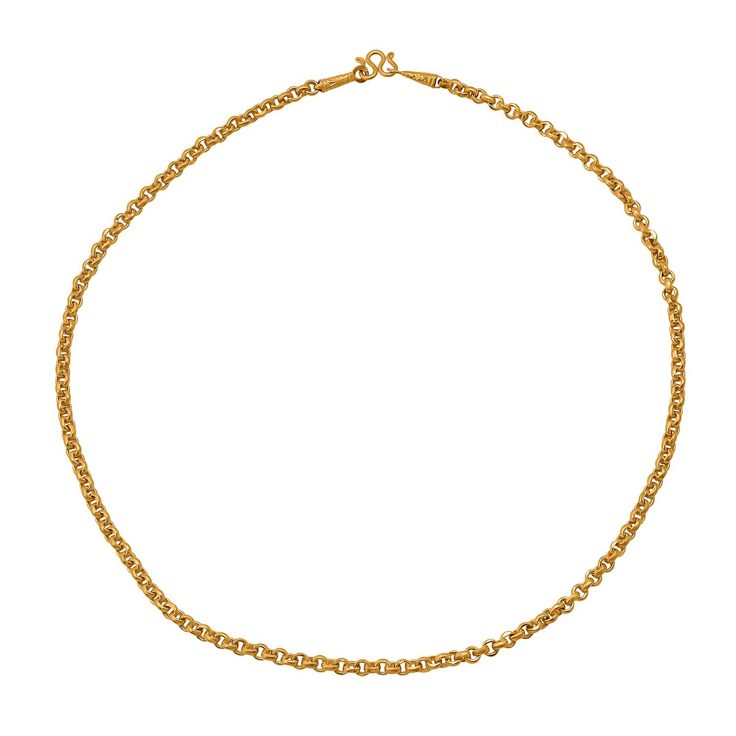 Live From Bangkok Deal - 23K Yellow Gold (95.8 % Purity) Belcher Necklace (Size-19 ) Gold Wt. 7.60 Gms