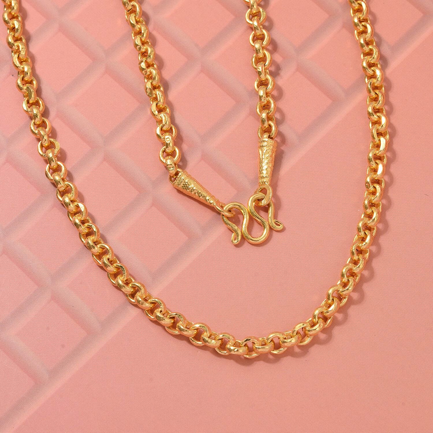 Live From Bangkok Deal - 23K Yellow Gold (95.8 % Purity) Belcher Necklace (Size-19 ) Gold Wt. 7.60 Gms