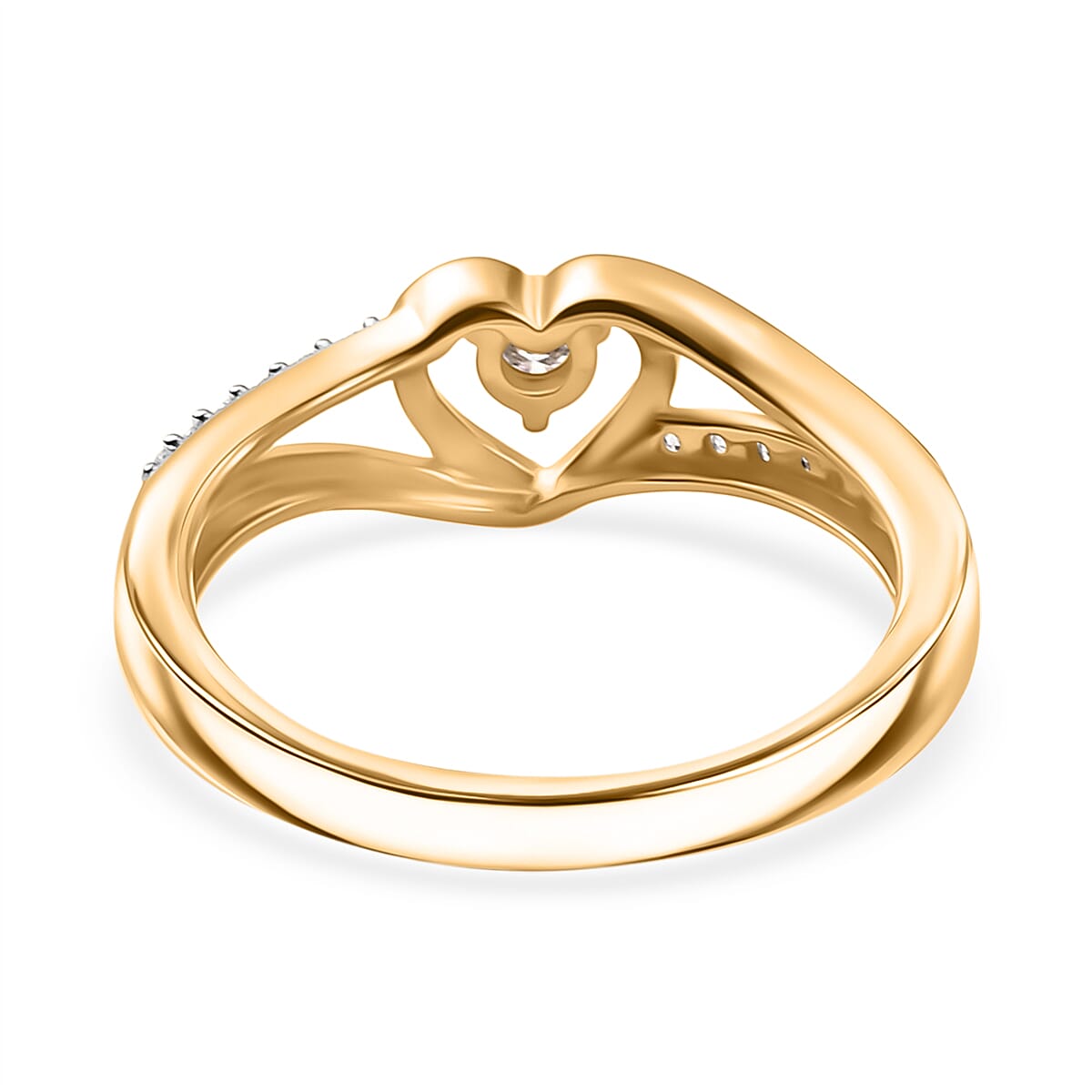 D'Joy Moissanite Ring in 18K Vermeil Yellow Gold Plated Sterling Silver