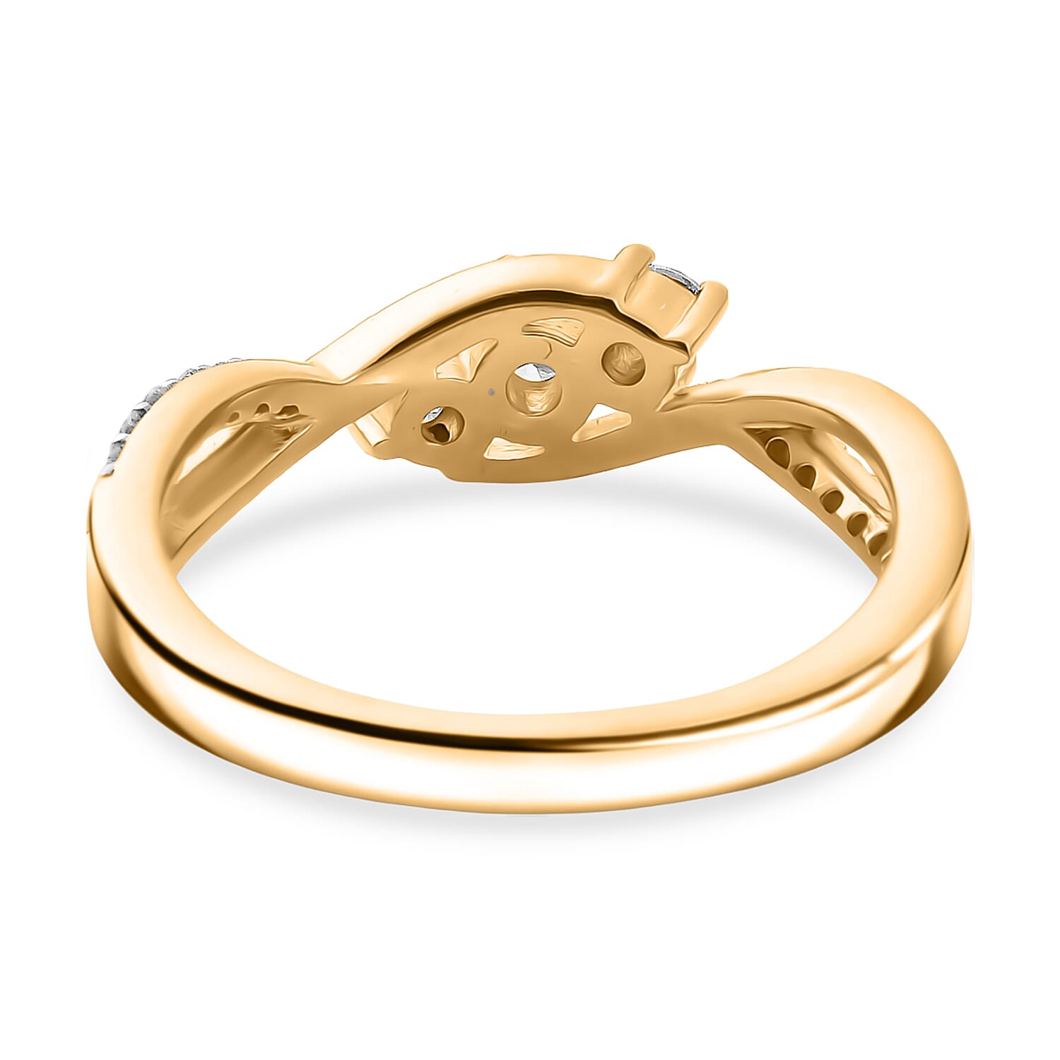 D'Joy Moissanite 3 Stone Ring in Sterling Silver