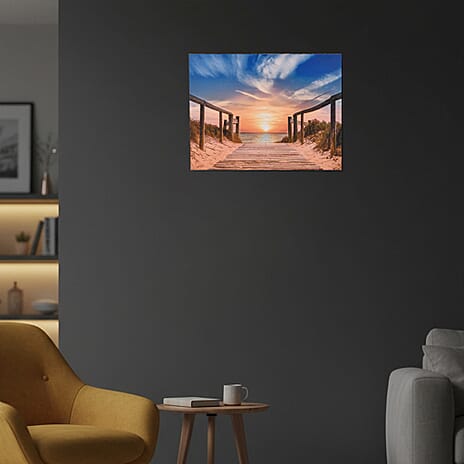 Bliss - Beyond Sunset Path to The Beach Wall Art with built- in light (30x40cm)