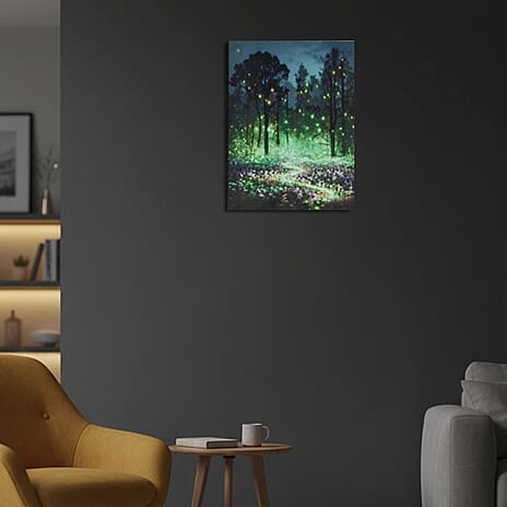 Bliss - Beyond Twinkling Nocturnal Woodland Wall Arts with built- in light (30x40cm)