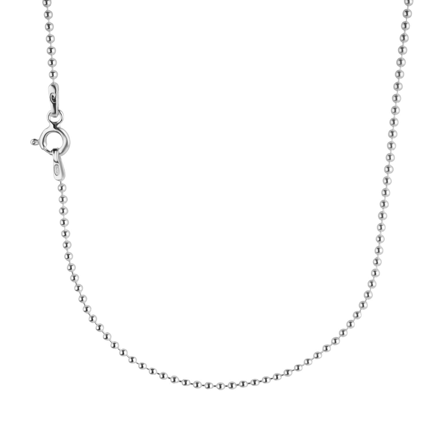 Sterling Silver Bead Necklace (Size - 30)