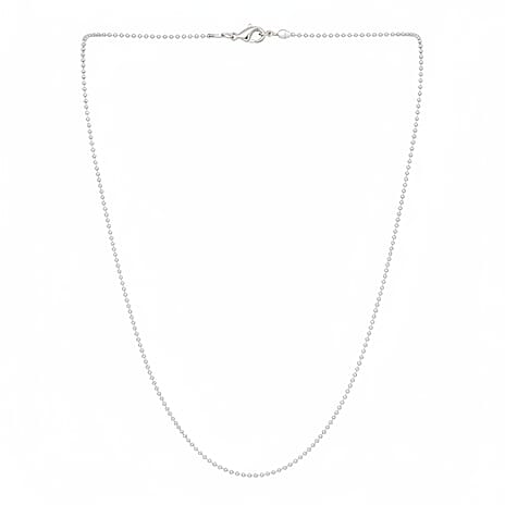 Sterling Silver Bead Necklace (Size - 30)
