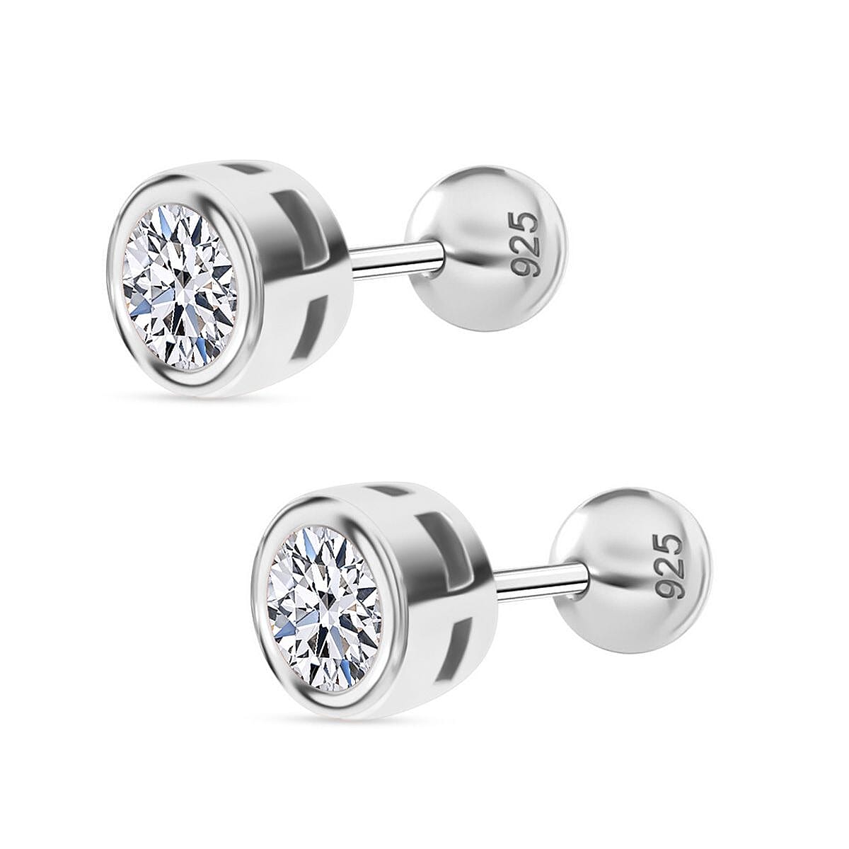 Luxuriant Lab Grown Diamond Earring in Rhodium OverlaySterling Silver  0.200  Ct.