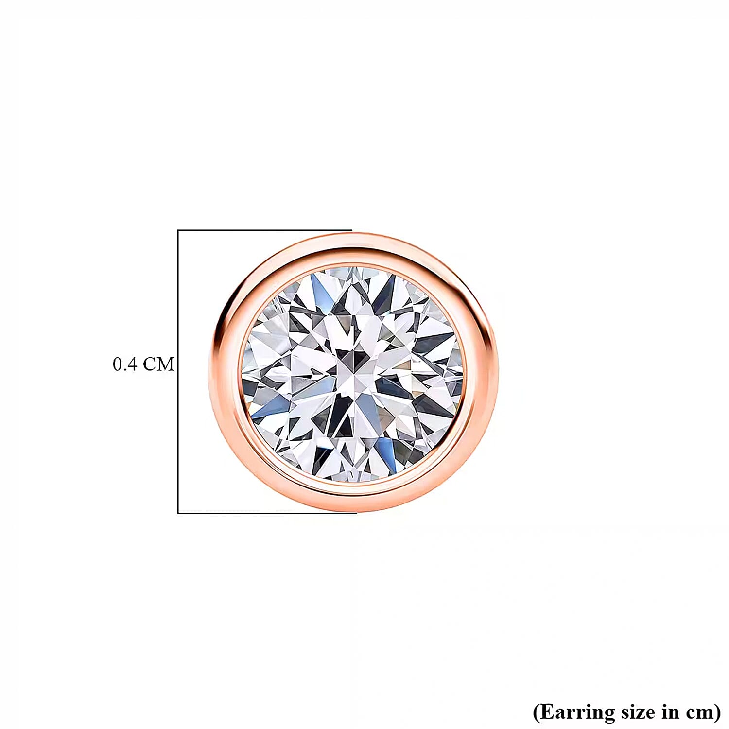 Luxuriant - Lab Grown Diamond (SI-GH) Earring with Ball Back in 18K Vermeil Rose Gold Plated Sterling Silver 1.00 Ct.