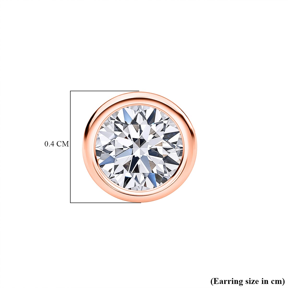 Luxuriant - Lab Grown Diamond (SI-GH) Earring with Ball Back in 18K Vermeil Rose Gold Plated Sterling Silver 1.00 Ct.