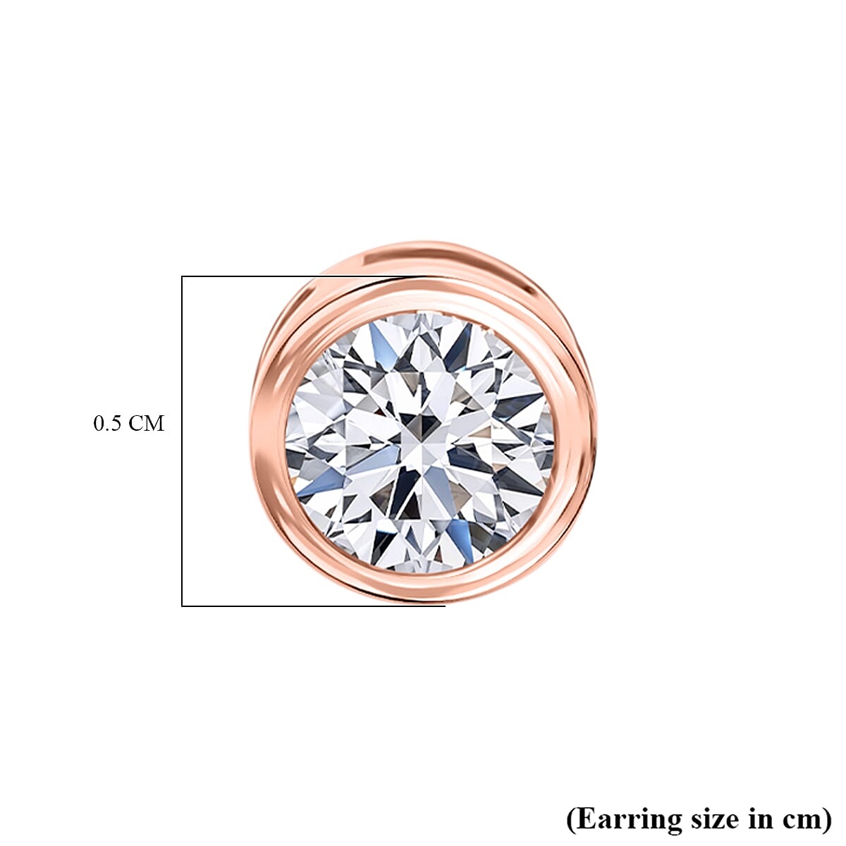 Luxuriant Lab Grown Diamond (SI-GH) Earring with Screw Back in 18K Vermeil Rose Gold Plated Sterling Silver 0.33 Ct.