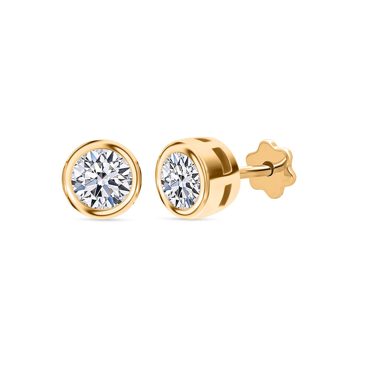 Luxuriant Lab Grown Diamond Earring in 18K Vermeil Yellow Gold Plated Sterling Silver 0.50 Ct.