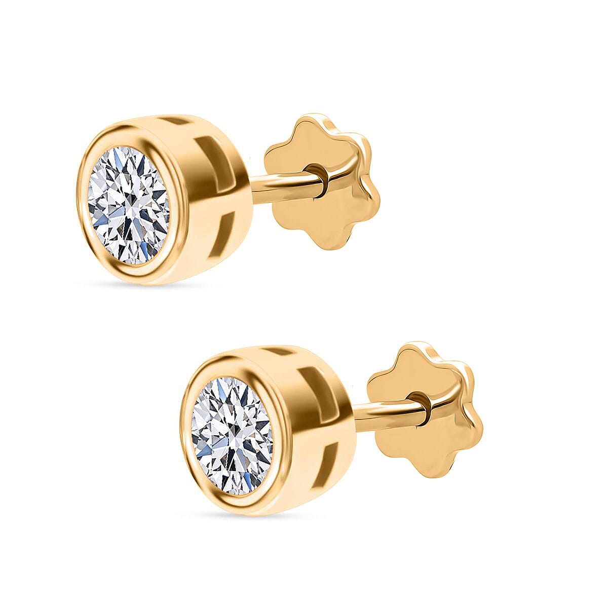 Luxuriant Lab Grown Diamond Earring in 18K Vermeil Yellow Gold Plated Sterling Silver 0.50 Ct.