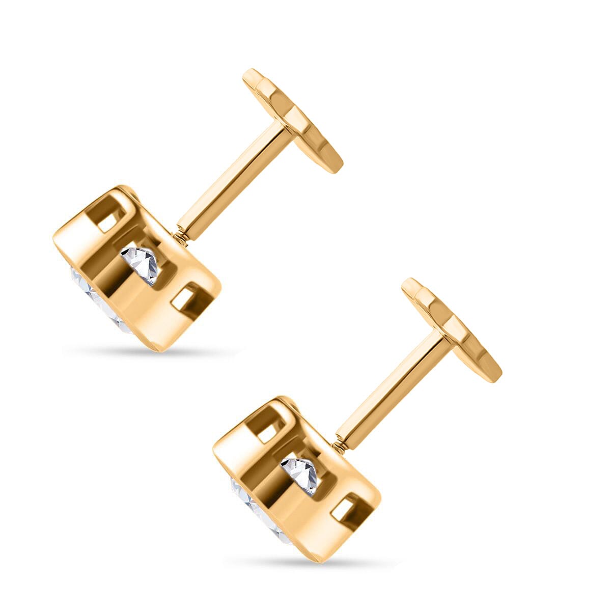 Luxuriant Lab Grown Diamond Earring in 18K Vermeil Yellow Gold Plated Sterling Silver 0.50 Ct.
