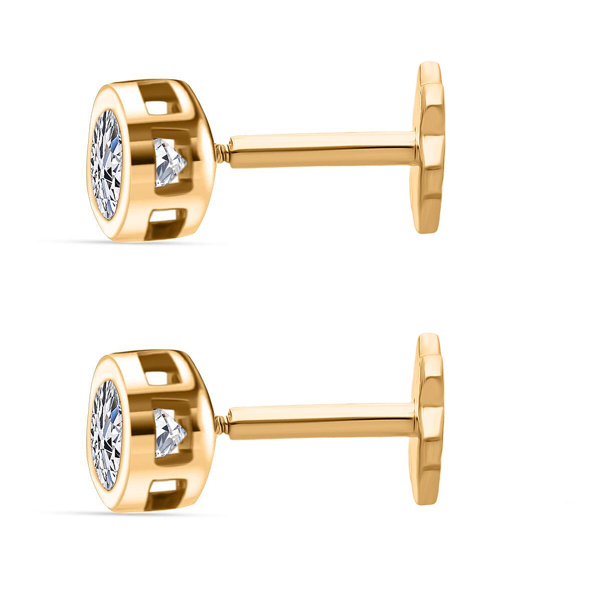 Luxuriant Lab Grown Diamond Earring in 18K Vermeil Yellow Gold Plated Sterling Silver 0.50 Ct.