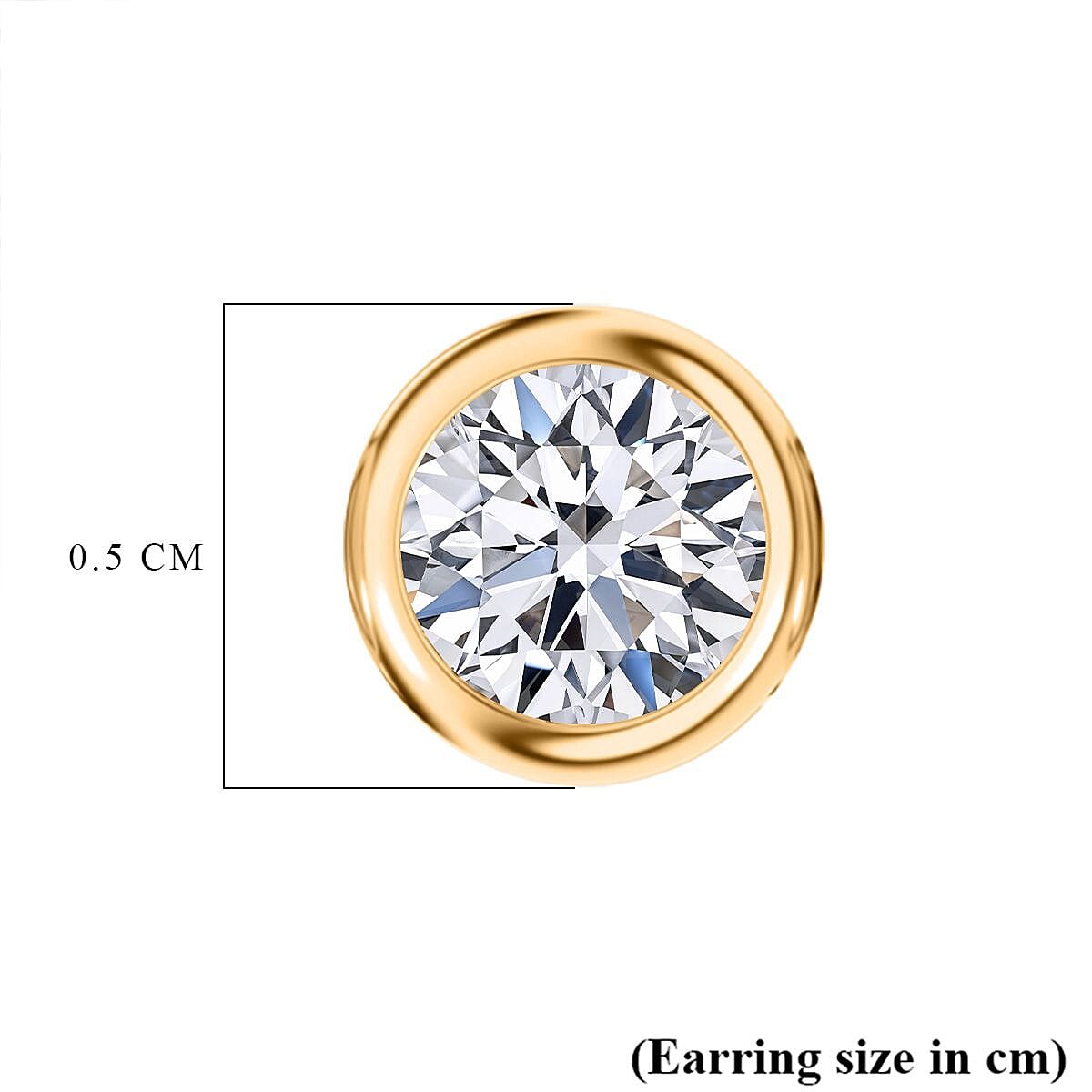 Luxuriant Lab Grown Diamond Earring in 18K Vermeil Yellow Gold Plated Sterling Silver 0.50 Ct.