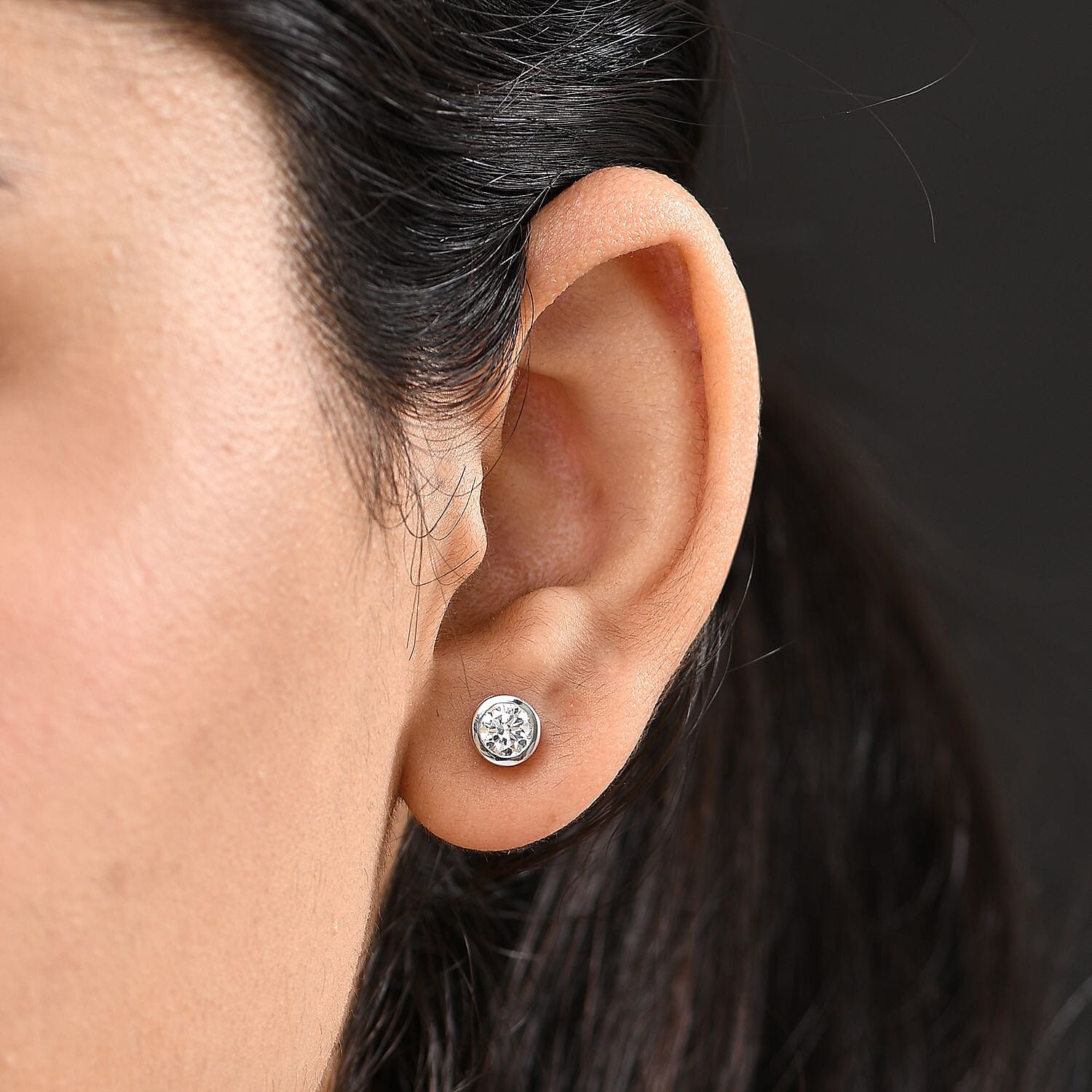 Luxuriant Lab Grown Diamond Earring in Rhodium OverlaySterling Silver  0.500  Ct.