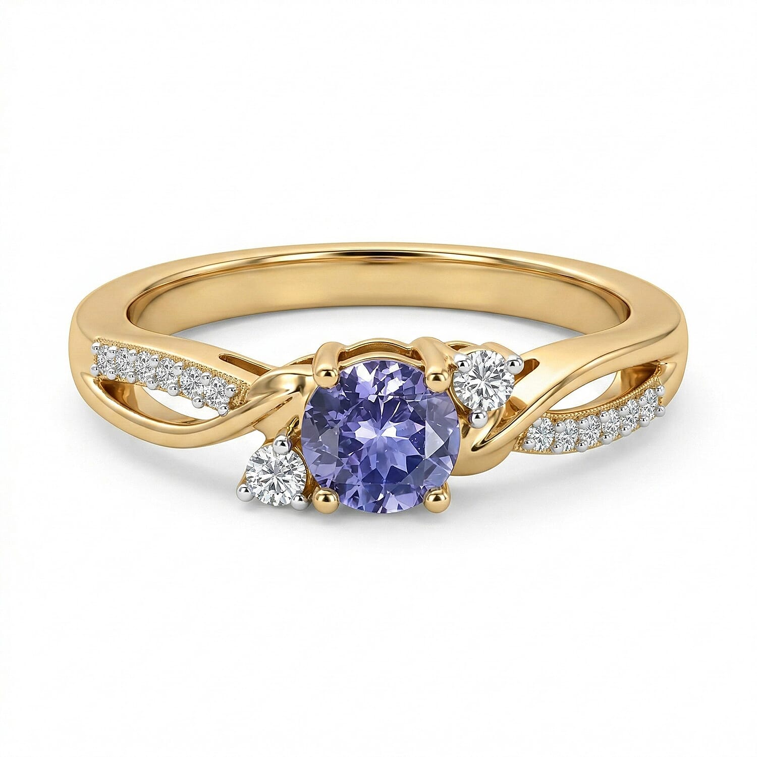 D'Joy Tanzanite, Moissanite Ring in Sterling Silver