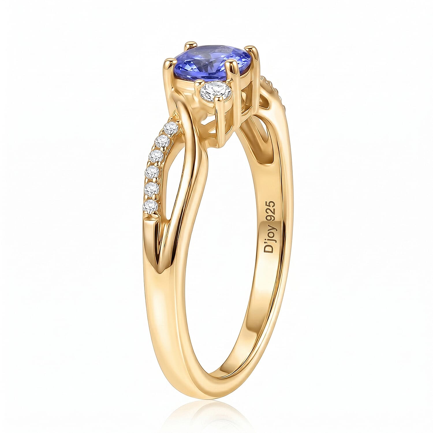 D'Joy Tanzanite, Moissanite Ring in Sterling Silver