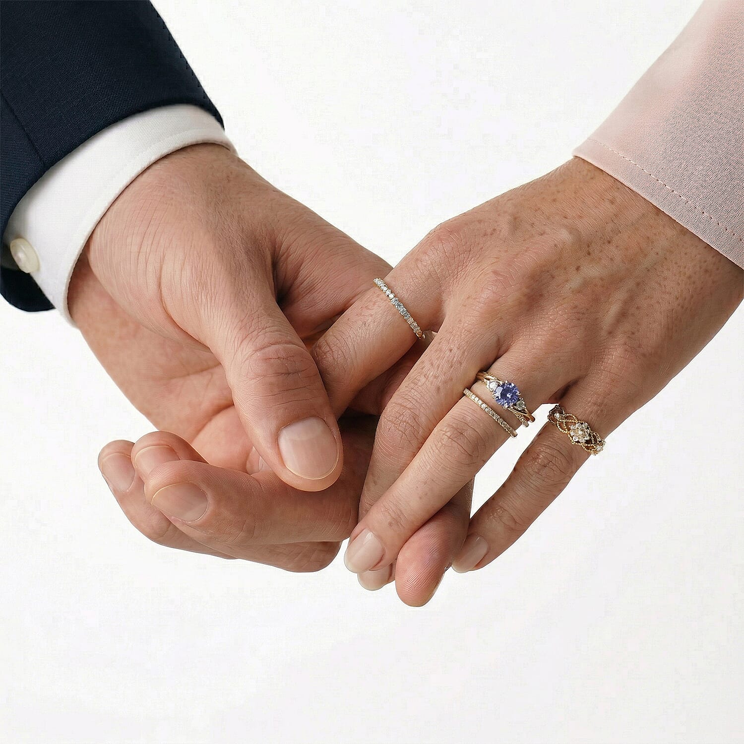 D'Joy Tanzanite, Moissanite Ring in Sterling Silver