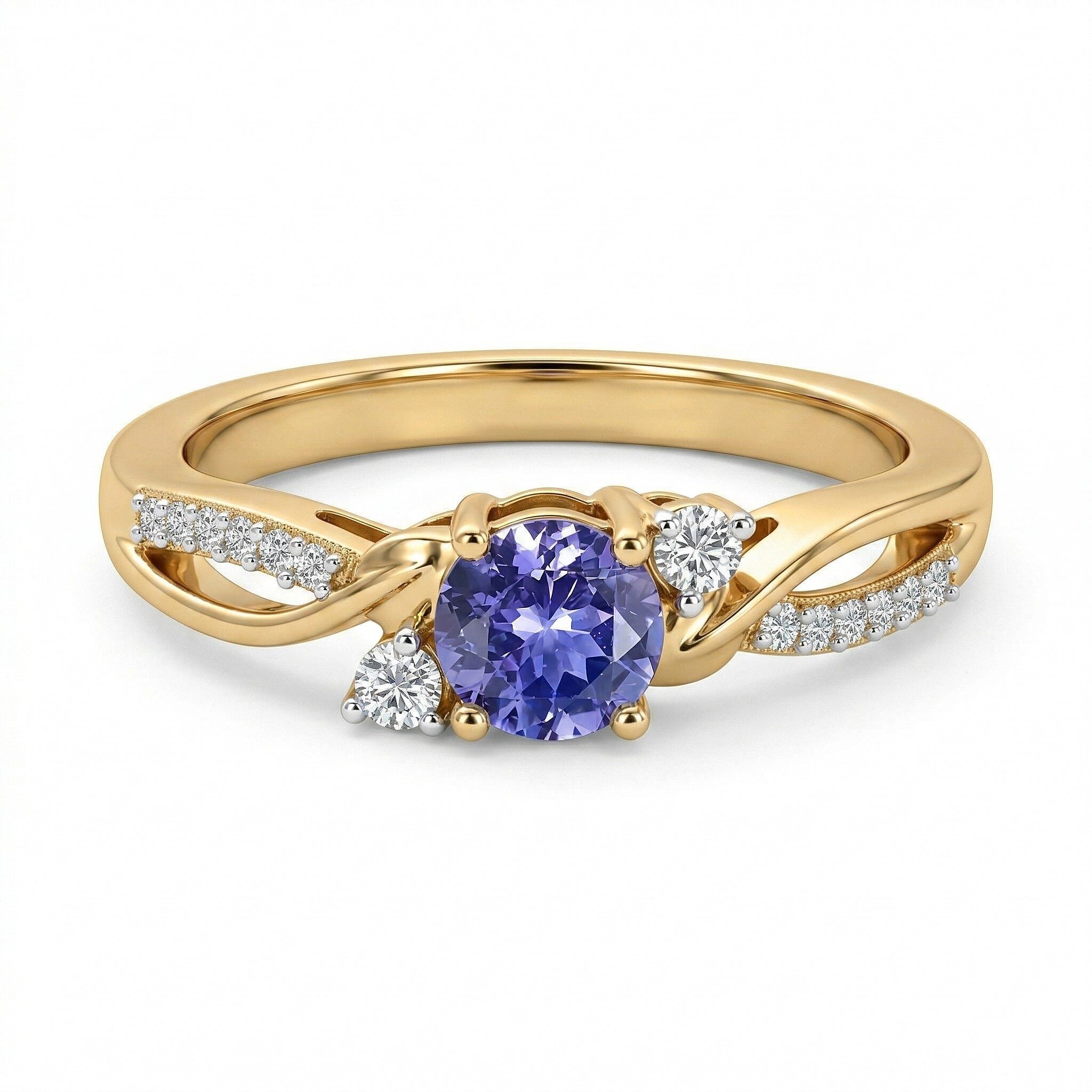 D'Joy Tanzanite, Moissanite Ring in Sterling Silver