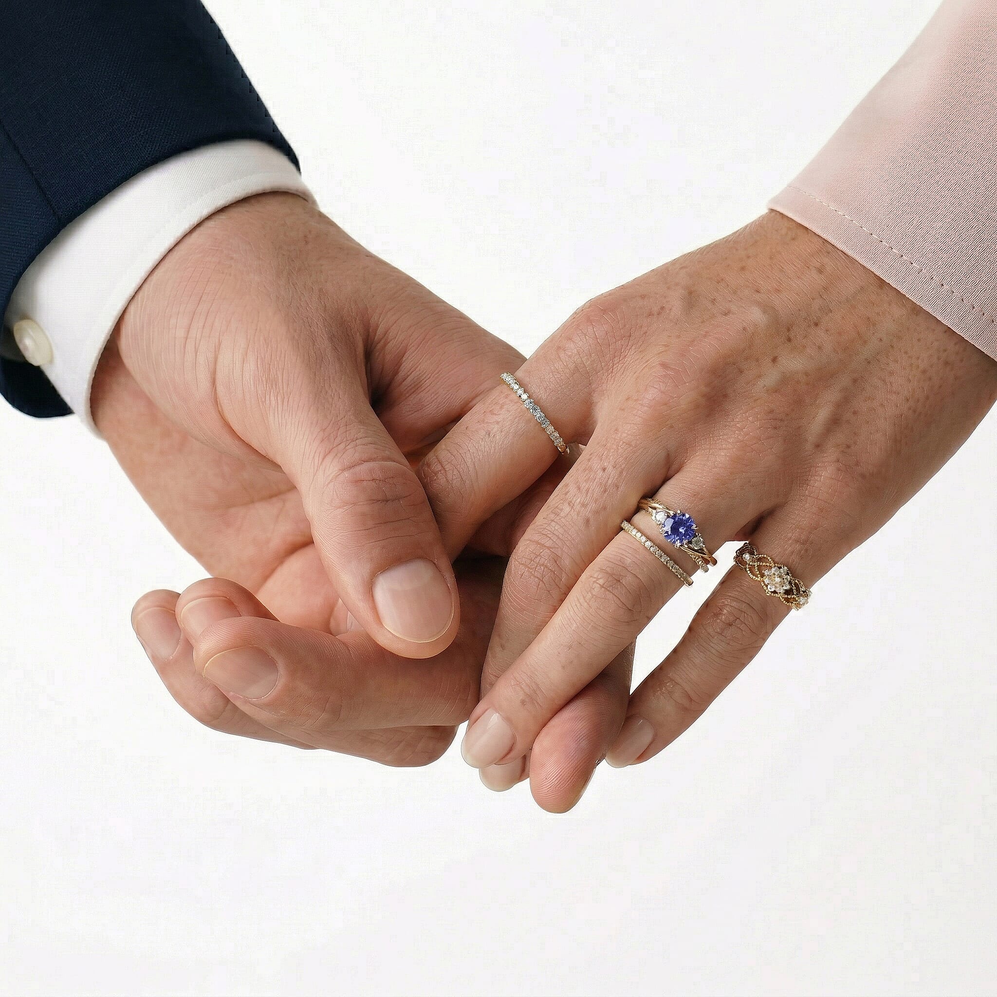 D'Joy Tanzanite, Moissanite Ring in Sterling Silver