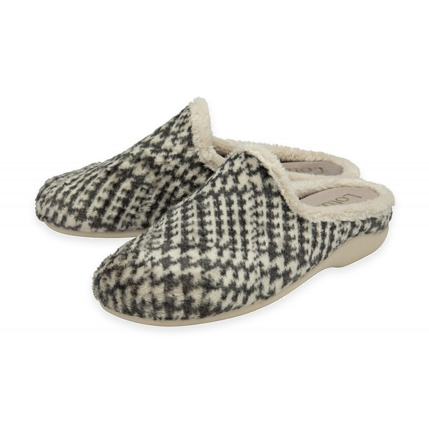 Lotus Hardy Womens Patterned Slip-On Slippers (Size 5) - Khaki