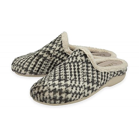 Lotus Hardy Womens Patterned Slip-On Slippers (Size 5) - Khaki